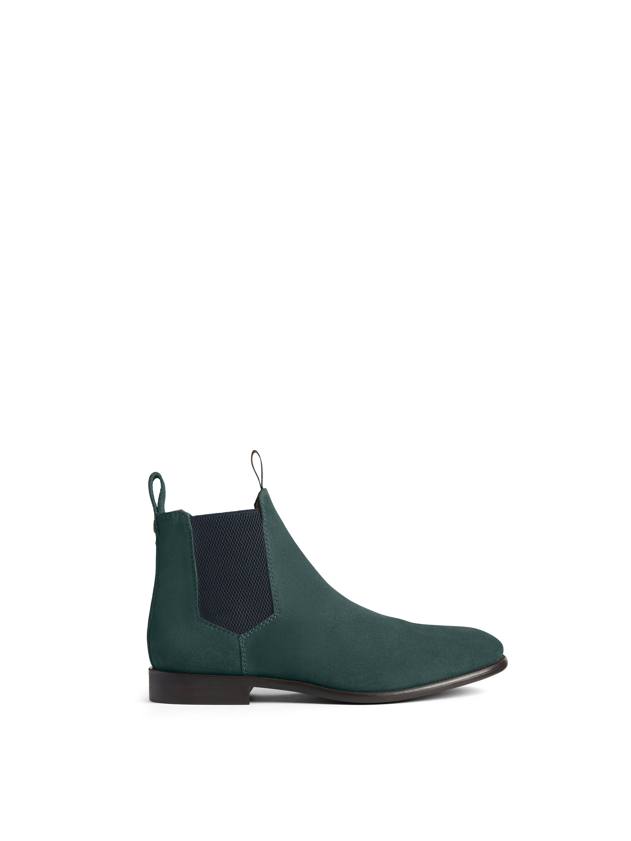 Green suede fashion chelsea boots mens