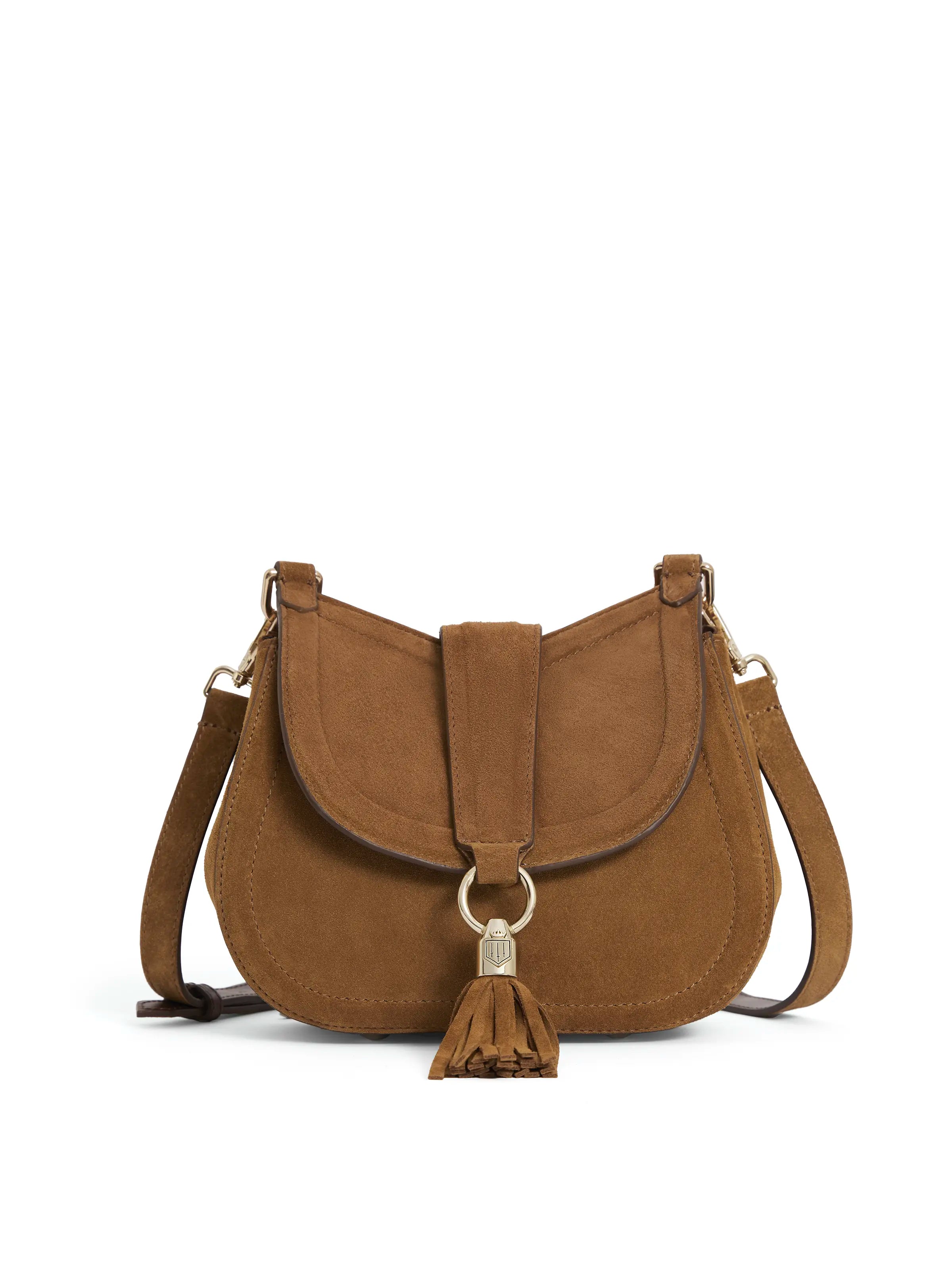 Langham Women s Messenger Bag Tan Suede Fairfax and Favor Fairfax Favor