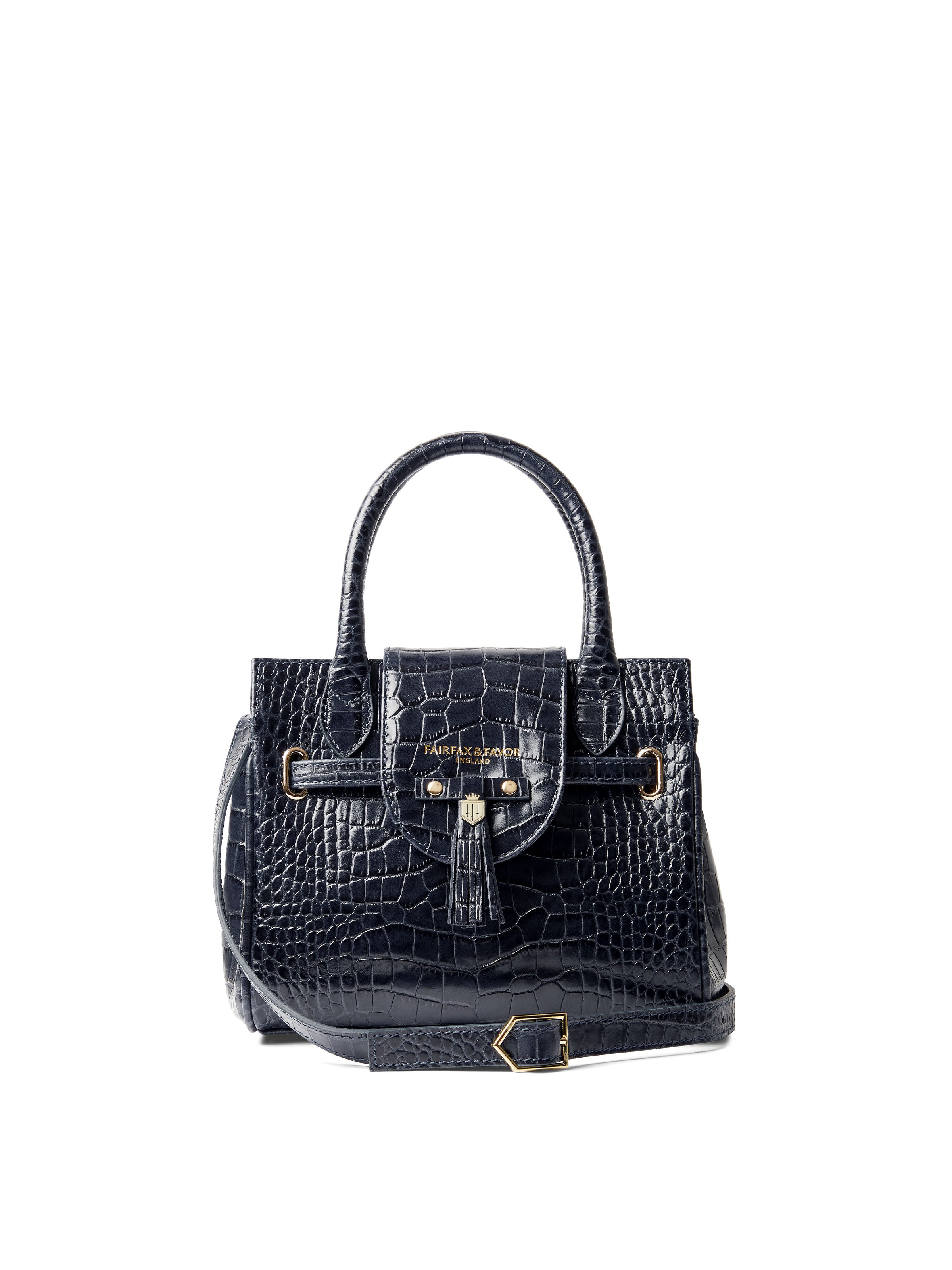 The Mini Windsor Women s Handbag Navy Croc Fairfax Favor