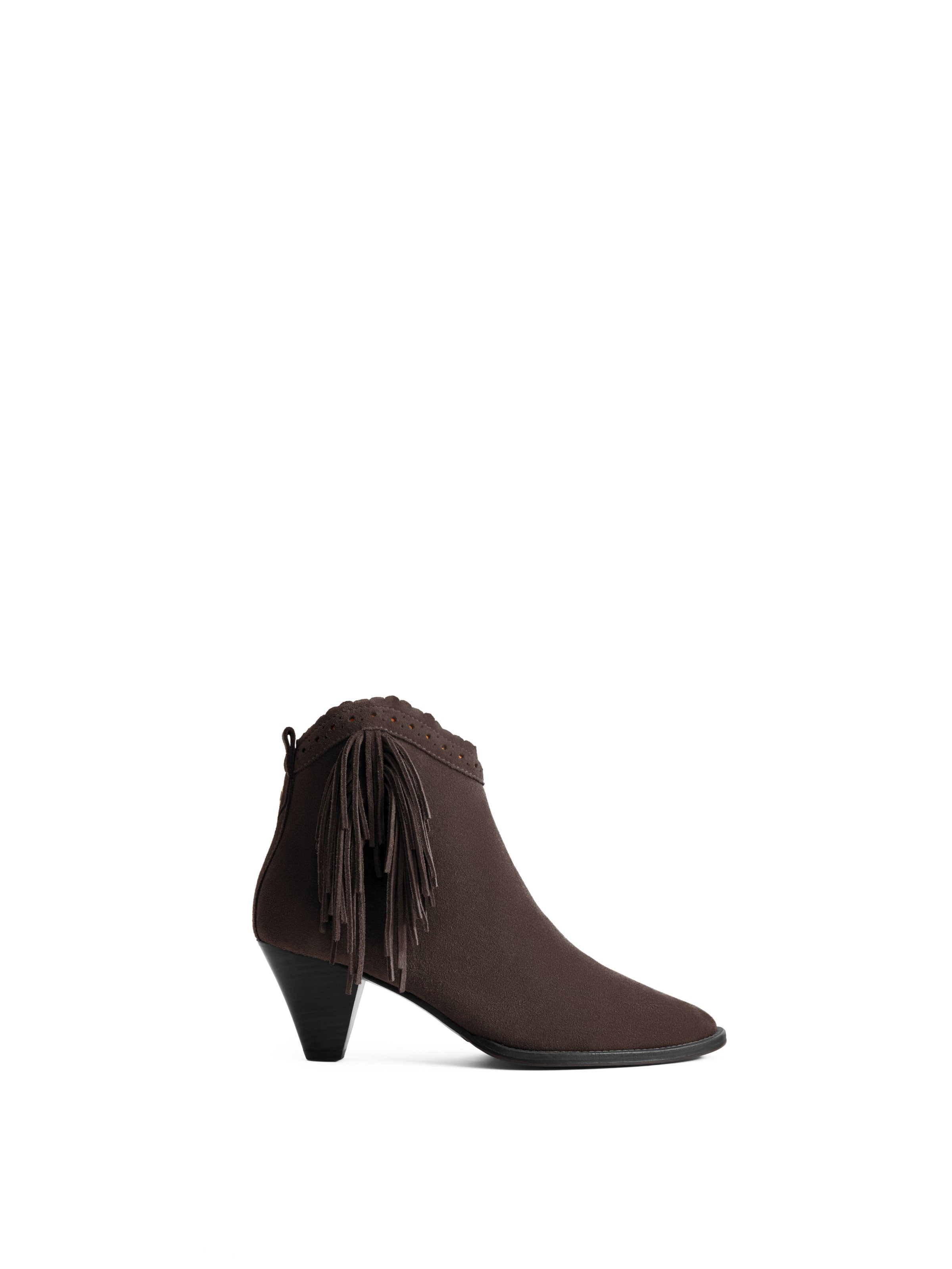 Black fringe ankle boots hotsell