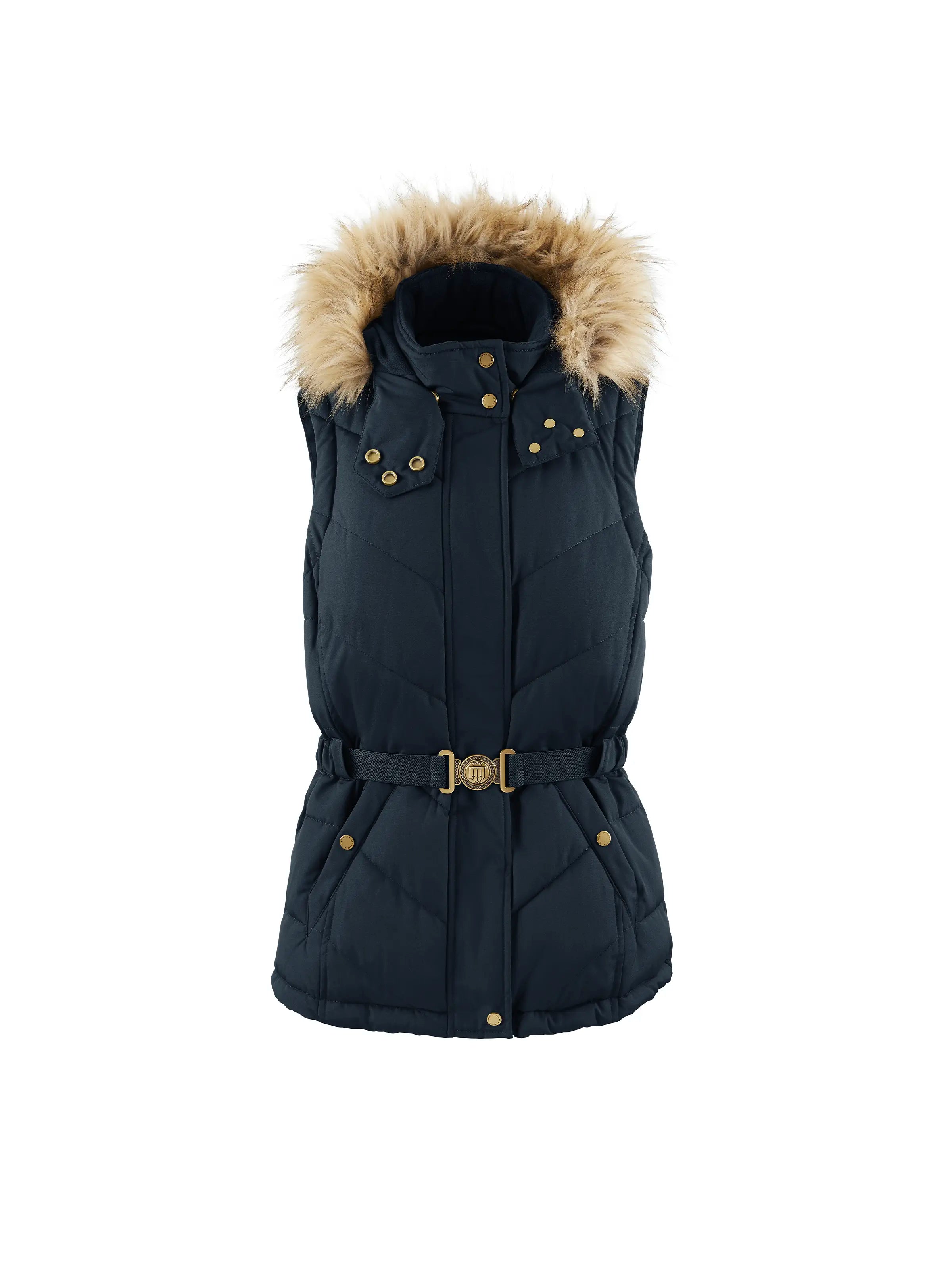 Fur hood body warmer on sale