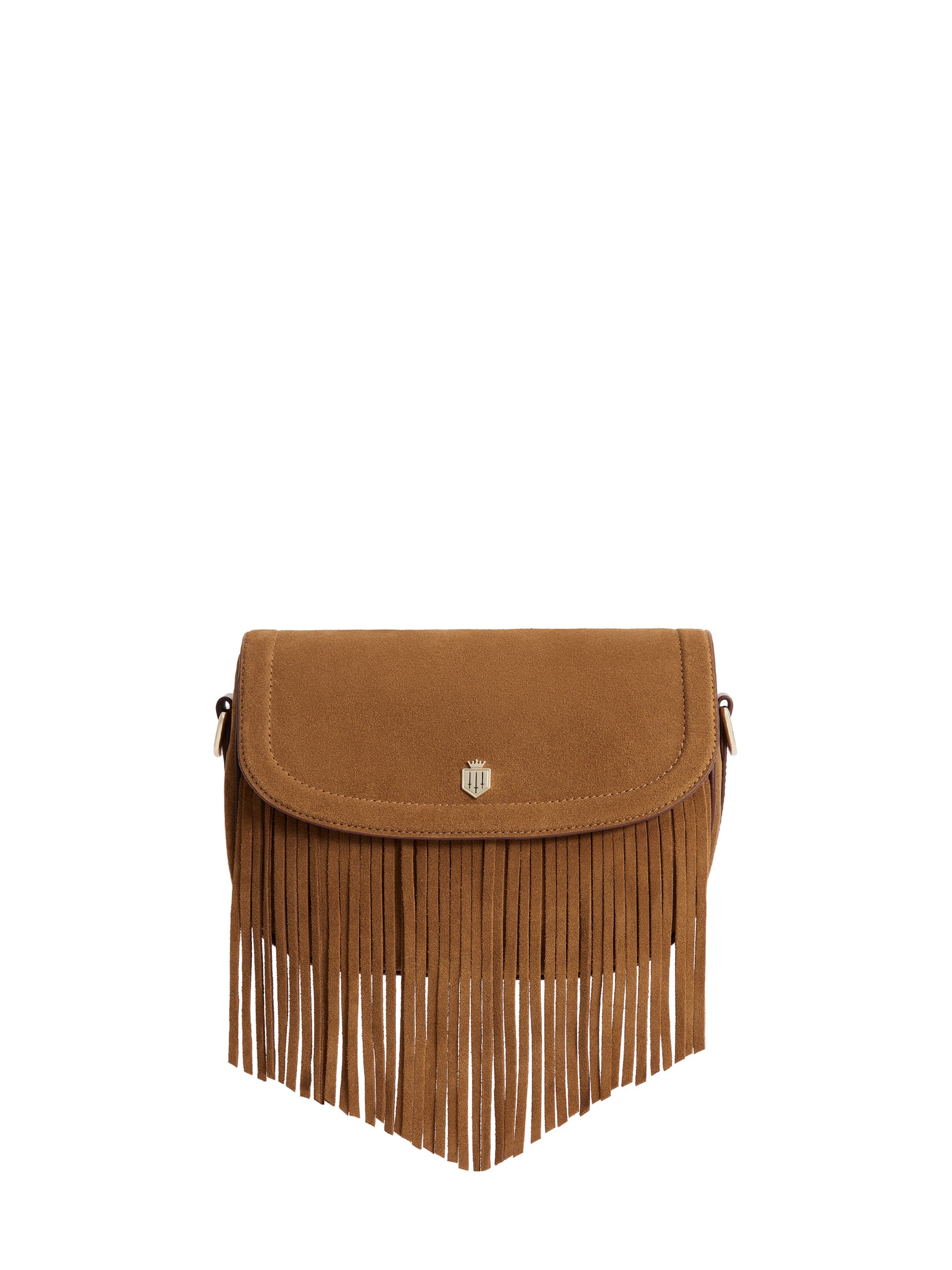 Tan suede tassel bag sale