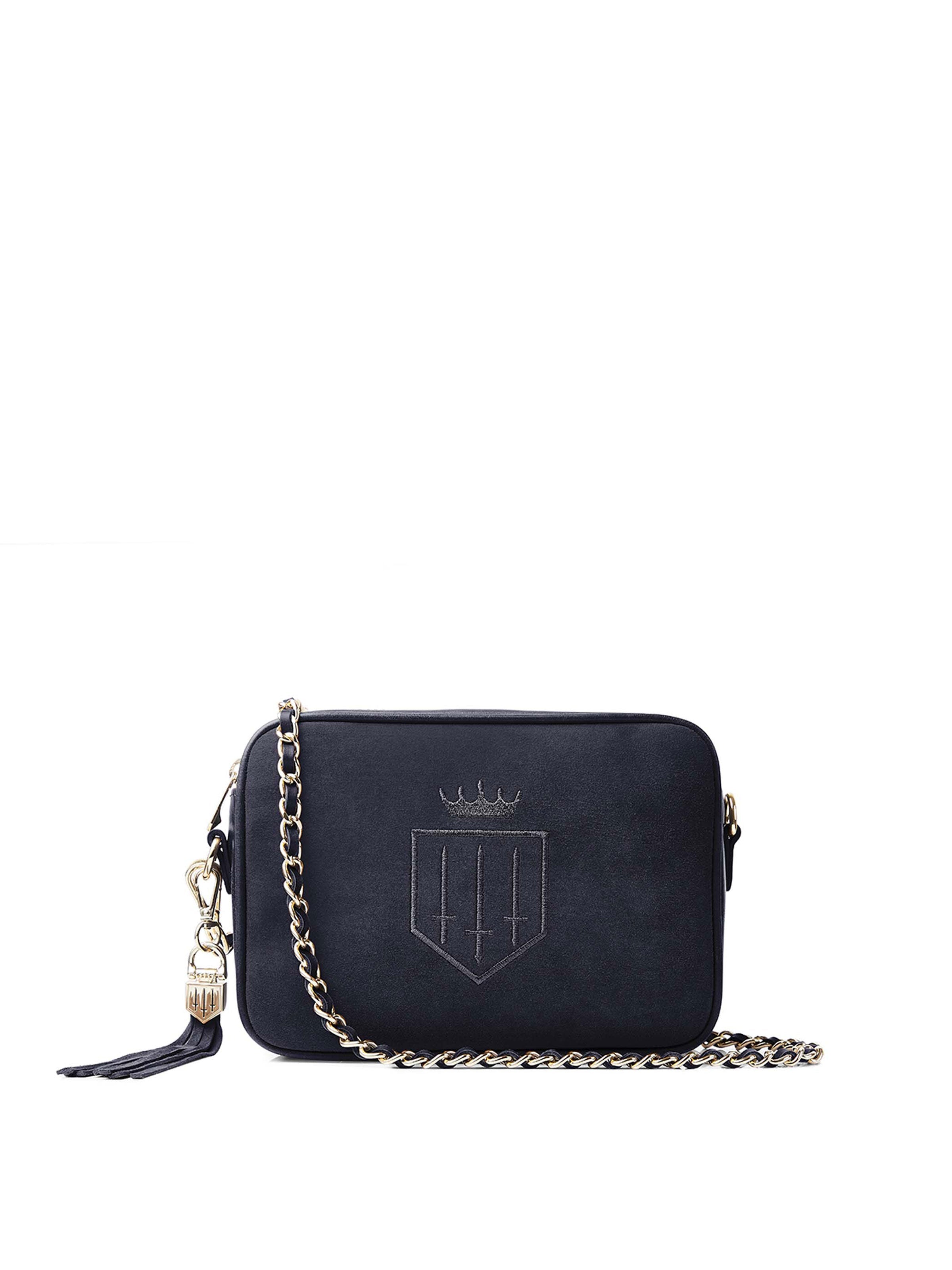 The Finsbury Women s Crossbody Bag Navy Suede Fairfax