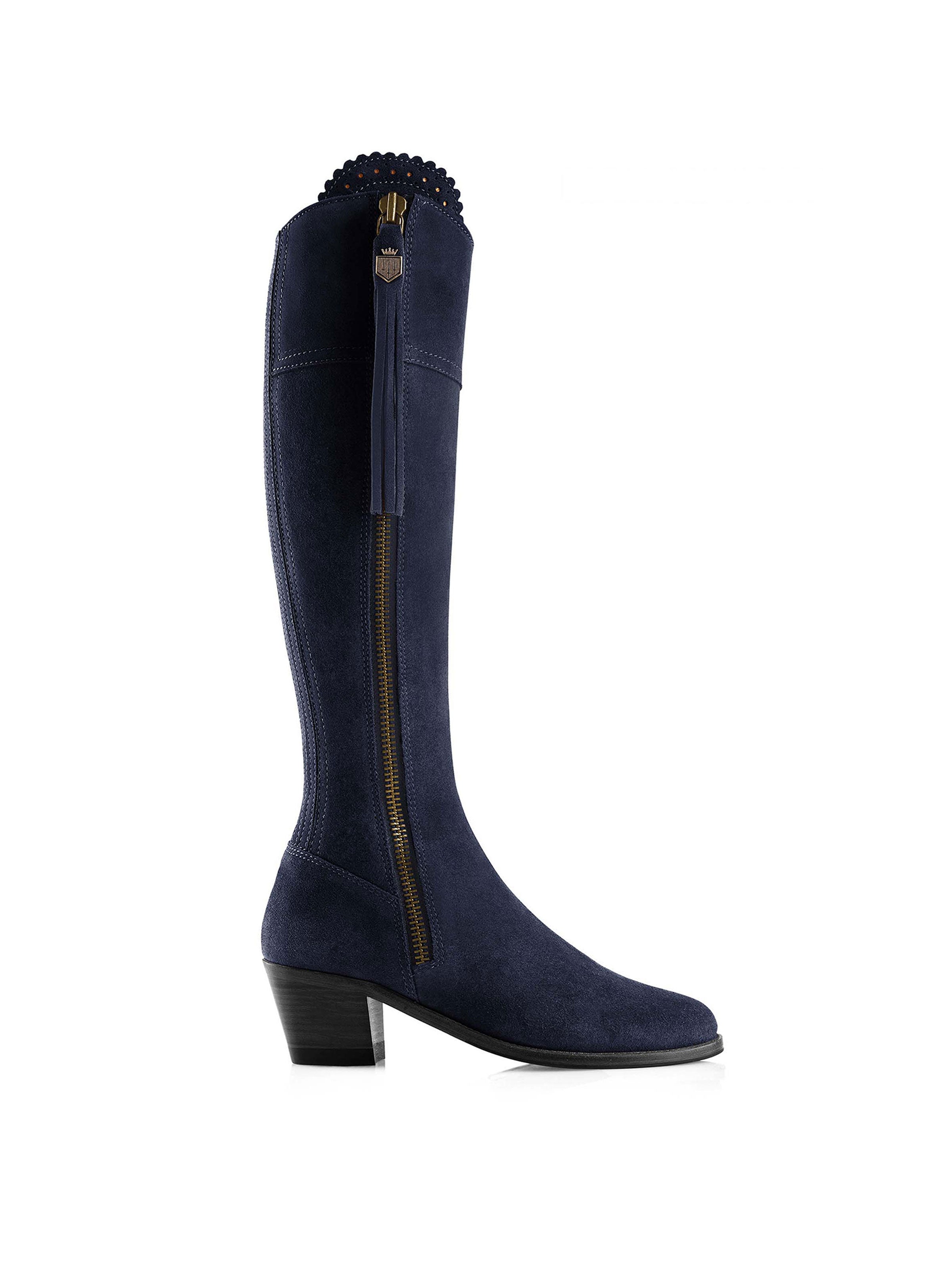 Blue suede outlet knee high boots