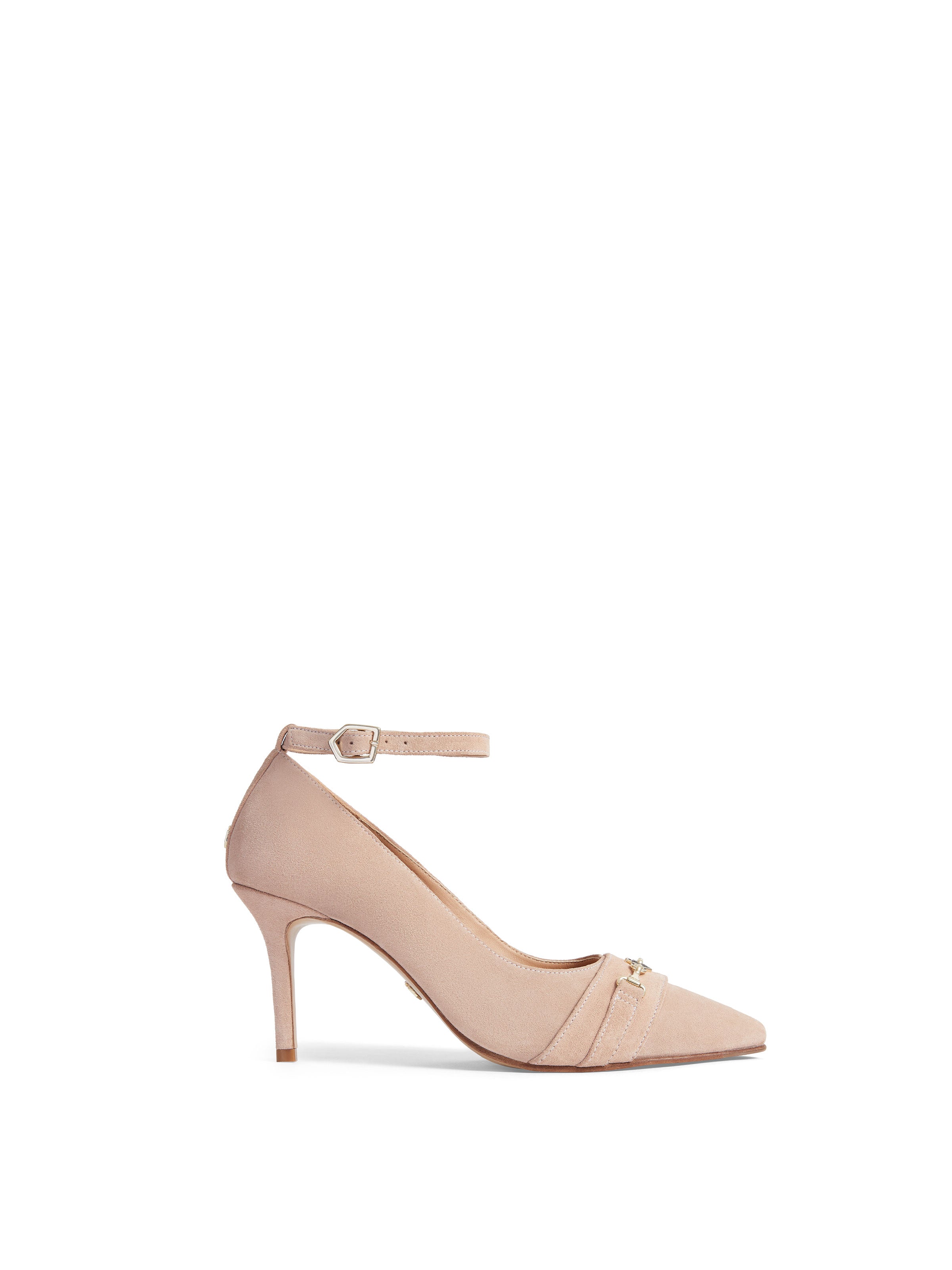 Epsom - Women's Heeled Shoe in Blush Suede | Fairfax & Favor