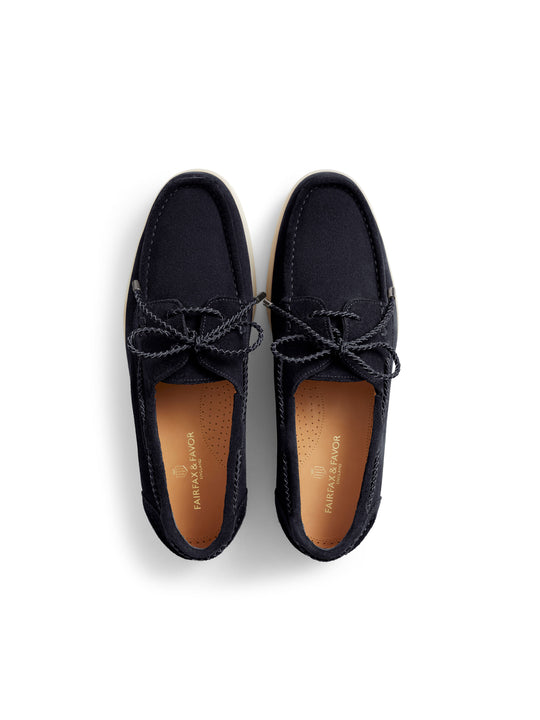 The Wells - Men's Deck Shoes - Navy Suede