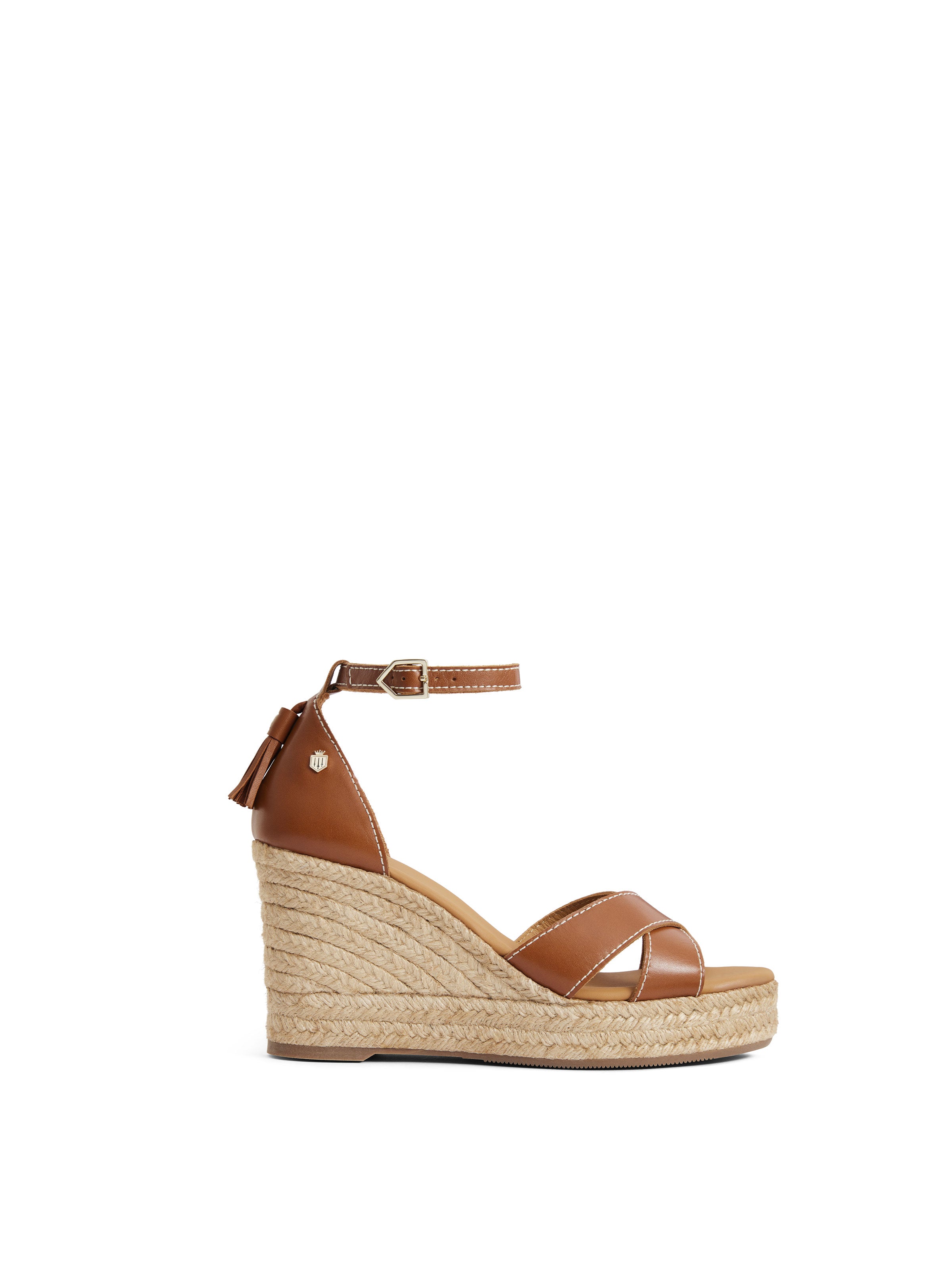 Valencia - Women's Wedges Sandals - Tan Leather | Fairfax & Favor