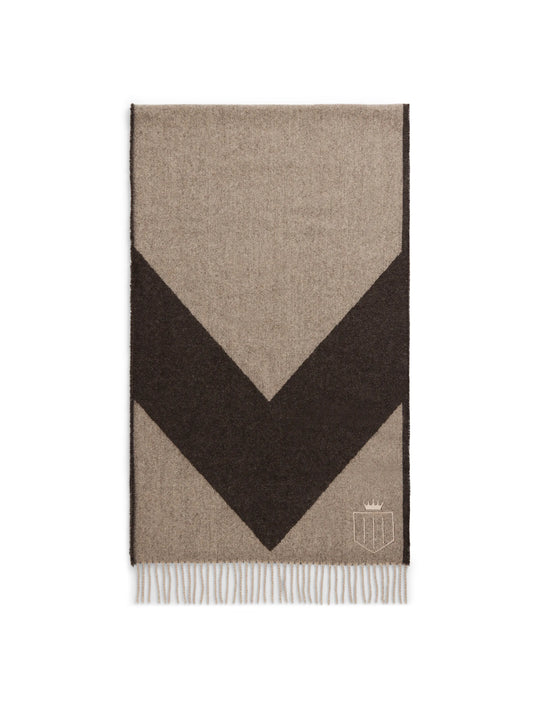 The Signature Chevron Scarf - Women's Scarf - Taupe Chevron Merino Wool