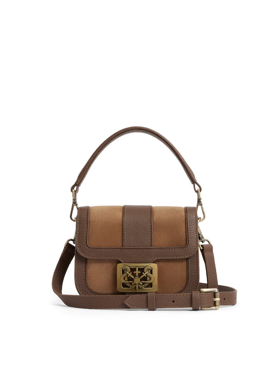 The Clarence - Women's Handbag - Tan Suede