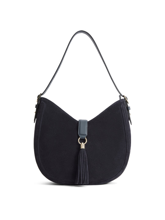 The Langham - Women's Hobo Bag - Navy Suede