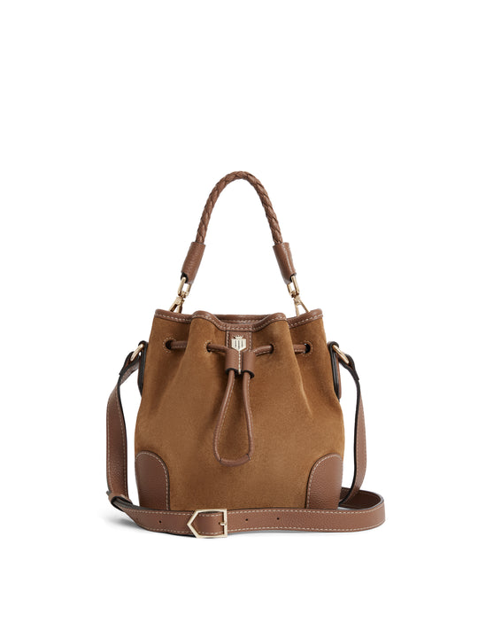 The Bibury - Women's Mini Bucket Bag - Tan Suede