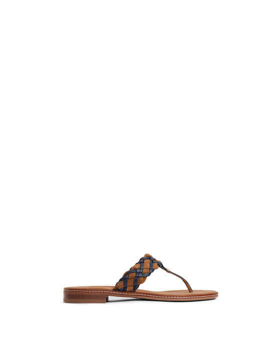 The Tuscany - Women's Sandals - Tan & Navy Leather