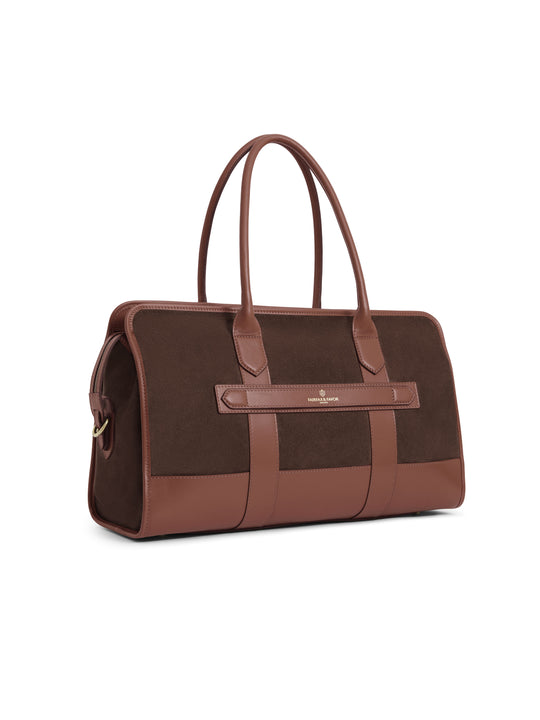 The Hampstead - Unisex Holdall - Chocolate Suede & Leather