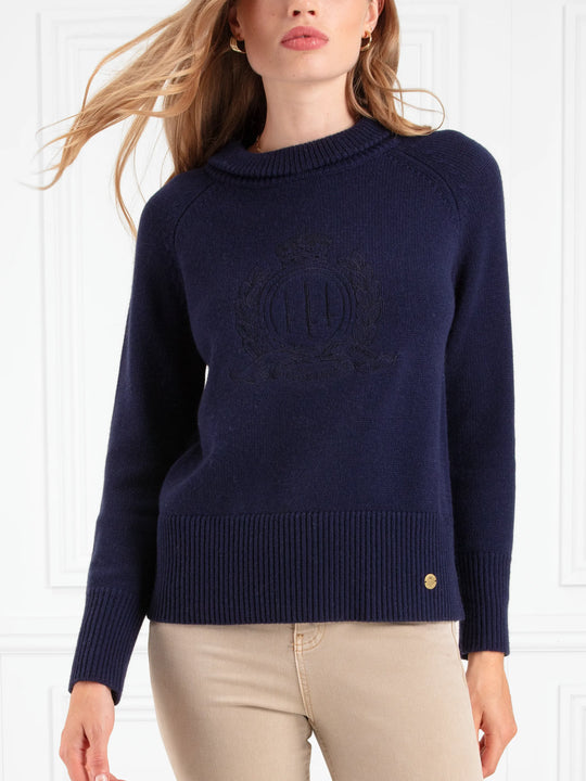 The Anna - Women's Jumper - Navy Wool & Cashmere