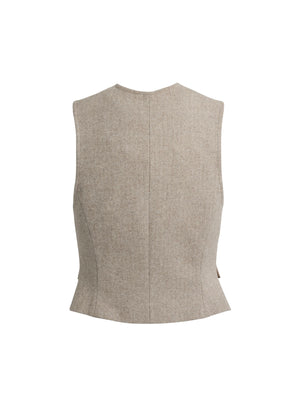 Eleanor Waistcoat - Almond Herringbone