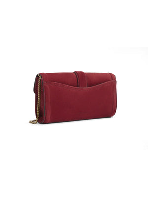 The Langham - Women's Crossbody Bag - Ruby Suede