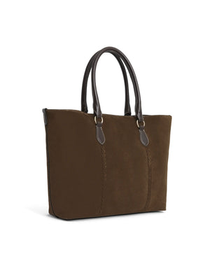 Seville Tote - Dark Taupe Suede