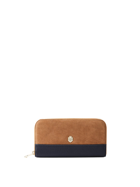 The Salisbury - Women's Purse - Tan & Navy Suede