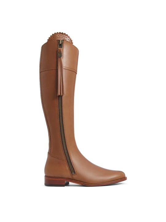 The Regina - Women's Tall Boots - Tan Leather, Regular Calf