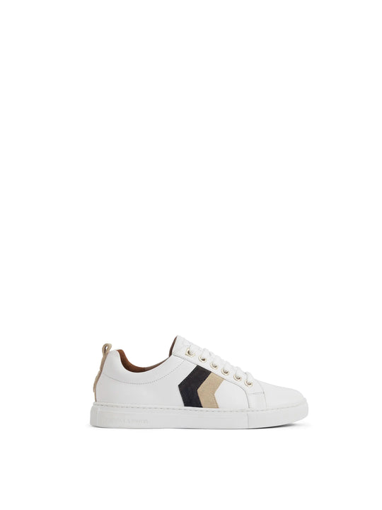 The Alexandra - Women's Trainers - White Leather & Neutral Tri-Colour