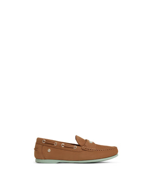 The Boston - Women's Deck Shoes - Tan & Mint Nubuck