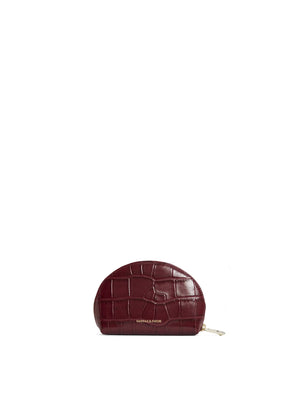 The Chiltern - Women's Coin Purse - Ruby Croc Print Leather