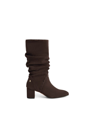 Brown slouch boots with heel hotsell