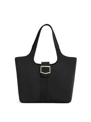 The Belmont - Women's Tote Bag - Black Suede