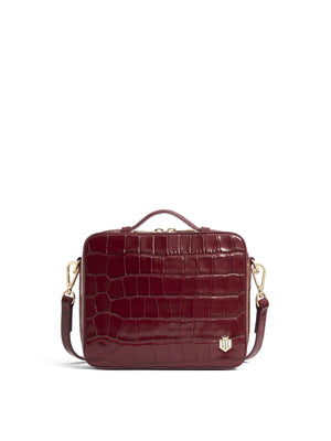 The Buckingham - Women's Crossbody Bag -  Ruby Croc Print Leather