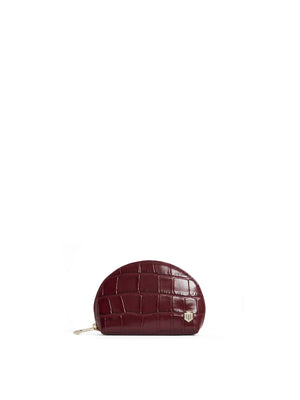 The Chiltern - Women's Coin Purse - Ruby Croc Print Leather