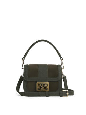 The Clarence - Women's Handbag - Moss Green Suede