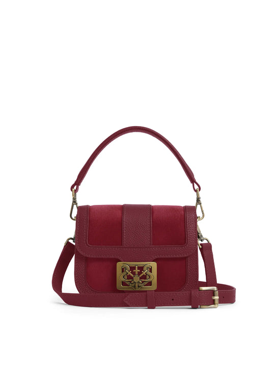 The Clarence - Women's Handbag - Ruby Suede