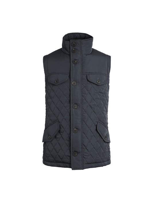 The George - Men's Gilet - Navy Quilt