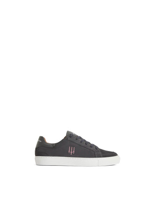 The Holbourne - Men's Trainers - Dark Grey Suede & Pink