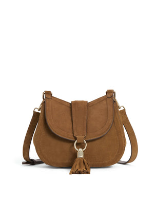 The Langham - Women's Messenger Bag - Tan Suede