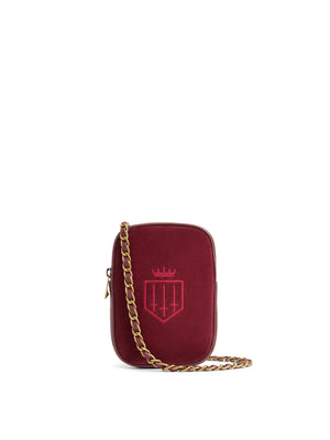 The Finsbury - Women's Mini Crossbody Bag - Ruby Suede