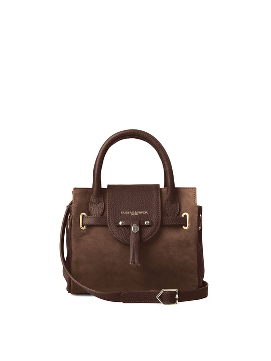 The Windsor - Women's Mini Handbag - Chocolate Suede