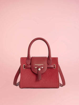 The Windsor - Women's Mini Handbag - Valentine Red Suede