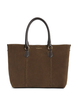 The Seville - Women's Tote Bag - Dark Taupe Suede