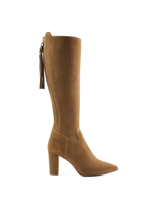 The Soho - Women's Heeled Boots - Tan Suede