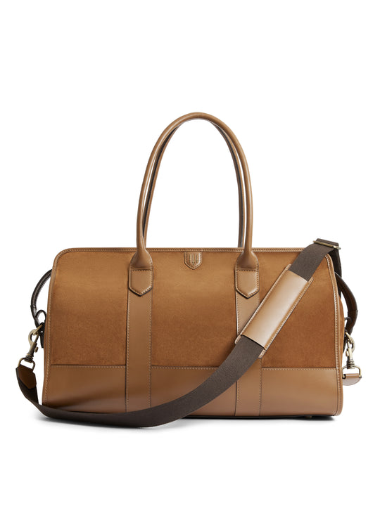 The Hampstead - Unisex Holdall - Tan Suede & Leather