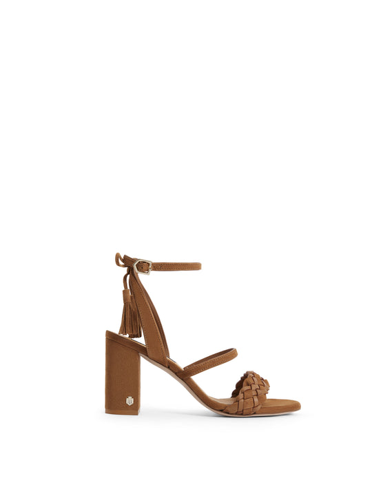 The Tuscany - Women's Heeled Sandals - Tan Suede