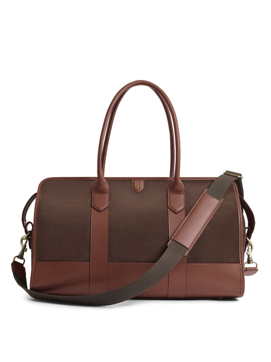 The Hampstead - Unisex Holdall - Chocolate Suede & Leather