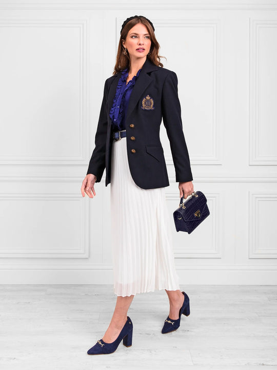 The Beatrice - Women's Wool Blazer - Navy