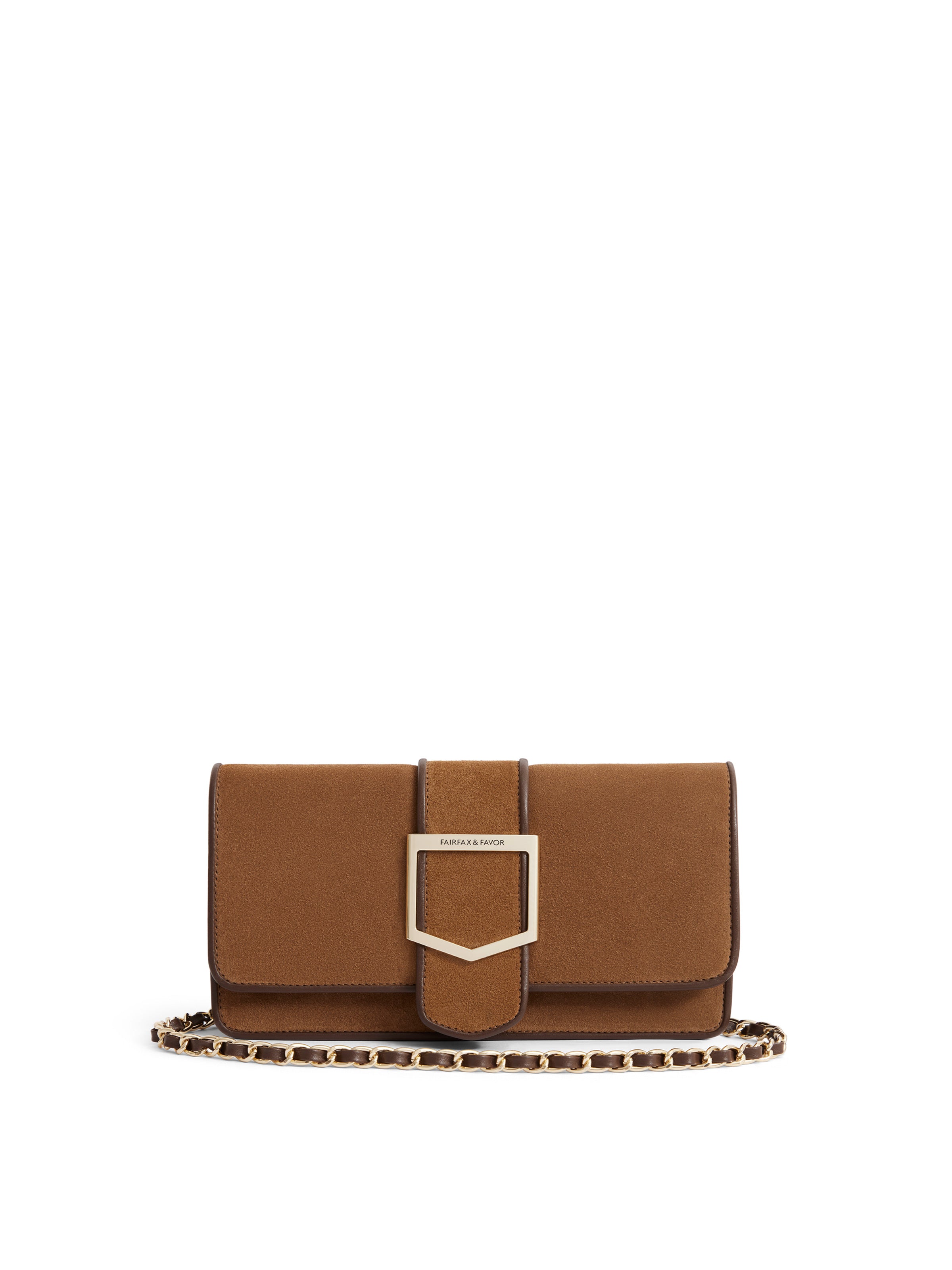 Belmont - Women's Clutch - Tan Suede | Fairfax & Favor