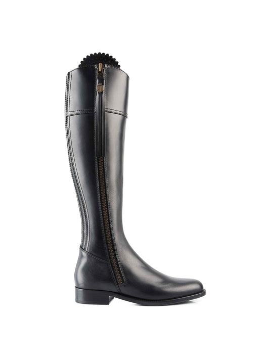 The Regina - Women's Tall Boots - Black Leather, Regular Calf