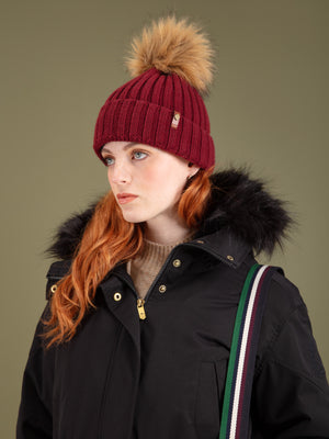 The Signature Bobble Hat - Women's Bobble Hat - Ruby