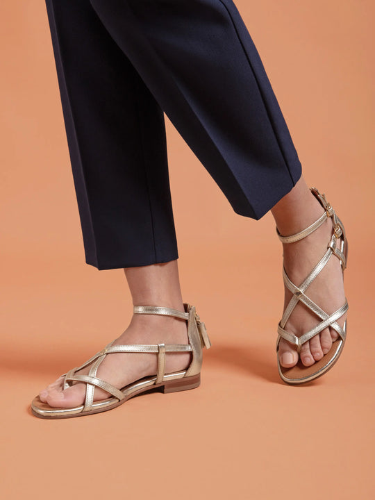 The Brancaster - Women's Sandals - Gold Leather