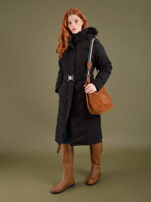 The Charlotte - Women's Padded Longline Coat - Black