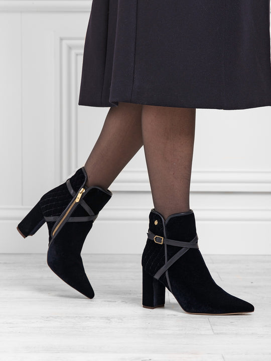 The Chiswick - Women's Ankle Boots - Navy Velvet